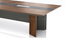 'Maxima' 16 Feet Meeting Table in Leather & Wood