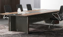 'Maxima' 16 Feet Meeting Table in Leather & Wood