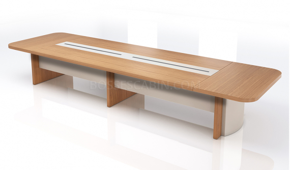 'Swan' 16 Feet Meeting Table In Golden Sandalwdood
