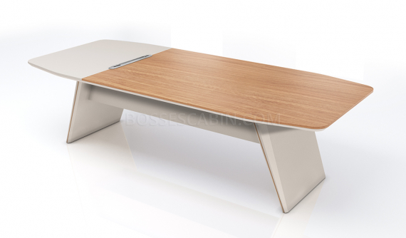 'Swan' 9 Feet Meeting Table In Golden Sandalwdood