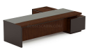 'Larry' Ft Office Desk In Mountain Grain Walnut & Leather