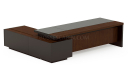 'Larry'  Ft Office Desk In Mountain Grain Walnut & Leather