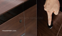'Larry' 10/9 Ft Office Desk In Mountain Grain Walnut & Leather