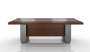 'Larry' 8 Ft Meeting Table In Mountain Grain Walnut & Leather