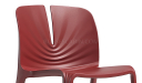 'Plis' Stackable Plastic Chair In Marsala Red