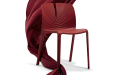 'Plis' Stackable Plastic Chair In Marsala Red