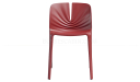 'Plis' Stackable Plastic Chair In Marsala Red