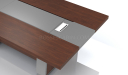 'Larry' 12 Ft Meeting Table In Mountain Grain Walnut & Leather