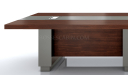 'Larry' 12 Ft Meeting Table In Mountain Grain Walnut & Leather