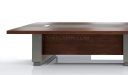 'Larry' 16 Ft Meeting Table In Mountain Grain Walnut & Leather