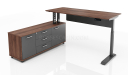 'Up-1' 6.5 Feet Height Adjustable Desk With Side Cabinet