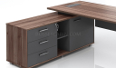 'Linz' 5 Feet Office Desk In Walnut & Gray Laminate