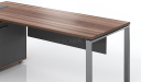 'Linz' 5 Feet Office Desk In Walnut & Gray Laminate