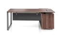 'Linz' 5 Feet Office Desk In Walnut & Gray Laminate