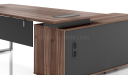 'Linz' 5 Feet Office Desk In Walnut & Gray Laminate