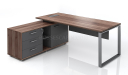 'Linz' 5 Feet Office Desk In Walnut & Gray Laminate