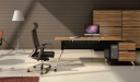 stylish office desk in zebra veneer