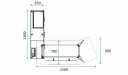 shop drawing of Spark 7 feet office desk with curved desktop