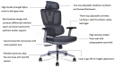 'Clove' High Back Office Chair In Light Gray Frame