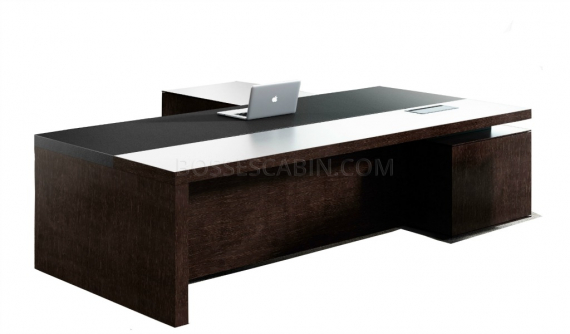 office table in wenge veneer and leather finish