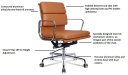 'Verita' Medium Back Office Chair In Tan PU Leather