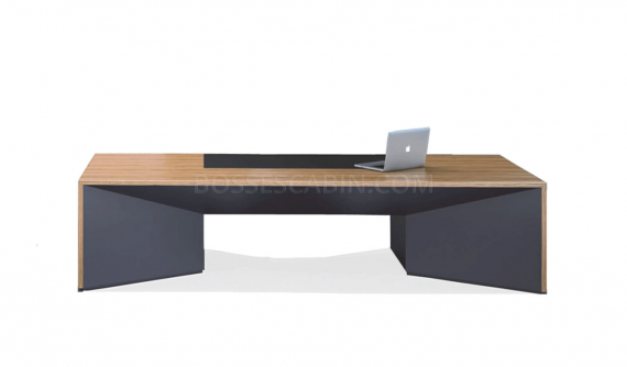 office table in zebra veneer and leather
