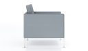 'Yugo' One Seater Sofa In Gray PU Leather