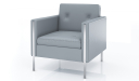 'Yugo' One Seater Sofa In Gray PU Leather