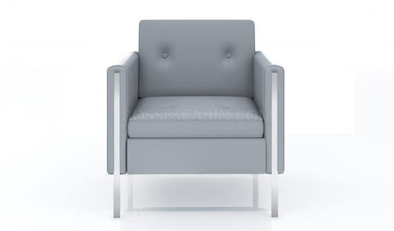 'Yugo' One Seater Sofa In Gray PU Leather