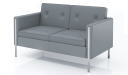 'Yugo' Two Seater Sofa In Gray PU Leather