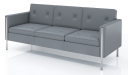 'Yugo' Three Seater Sofa In Gray PU Leather