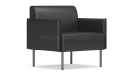 'Fleur' One Seater Leather Sofa With Slim Armrests