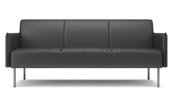 'Fleur' Three Seater Leather Sofa With Slim Armrests