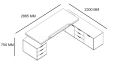 'Dx' 9.5 Feet Office Table For Large Cabins