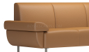 'Fleur' Three Seater Leather Sofa With Reclined Armrests