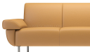 'Fleur' Three Seater Leather Sofa With Reclined Armrests