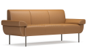 'Fleur' Three Seater Leather Sofa With Reclined Armrests
