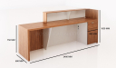 'Swan' 8 Feet Reception Desk In Golden Sandalwood