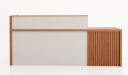 'Swan' 8 Feet Reception Desk In Golden Sandalwood