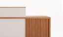 'Swan' 8 Feet Reception Desk In Golden Sandalwood