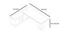 shop drawing of height adjustable office table with side cabinet