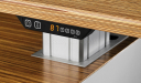 zebra veneer office table top with digital height adjustment control panel