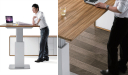 zebra veneer office desk with height adjustment
