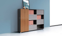 'Varna' 6.5 Feet Office Cabinet In Walnut Veneer