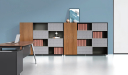 'Varna' 6.5 Feet Office Cabinet In Walnut Veneer