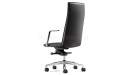 'Aulenti' High Back Office Chair With Polished Aluminum Arms