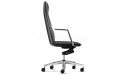 'Aulenti' High Back Office Chair With Polished Aluminum Arms