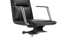 'Aulenti' High Back Office Chair With Polished Aluminum Arms