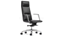 'Aulenti' High Back Office Chair With Polished Aluminum Arms