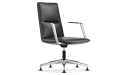 'Aulenti' Medium Back Office Chair With Polished Aluminum Arms